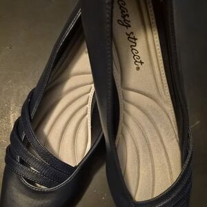easy street Navy Strappy Comfort Pumps